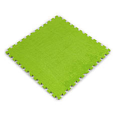 Плюшевий підлога-пазл 60х60 см | м'який, безклеєвий | салатовий | для дитячих кімнат | PREMIUM