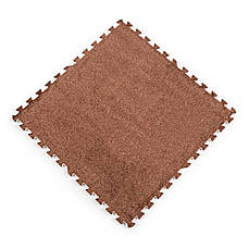 Плюшевий підлога-пазл | 60×60×1 см | м'який, коричневий | безклеєвий | для дитячих кімнат | PREMIUM