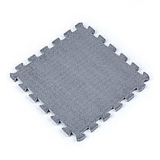 Плюшевий підлога-пазл | 30х30х1 см | м'який, світло-сірий | безклеєвий, декоративний | PREMIUM