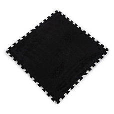 Плюшевий підлога-пазл | 60×60×1 см | чорний | м'який, безшовний | самоклеюча основа | декоративна | PREMIUM