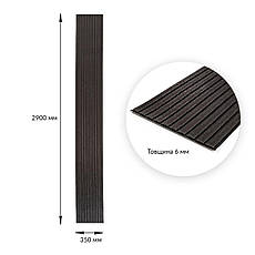 Панель-рейка в рулоні | 2900×350×6 мм | чорна | самоклеюча | водостійка | металевий профіль | PREMIUM, фото 3