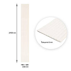 Панель-рейка в рулоні | 2900×350×6 мм | біла | самоклеюча | водостійка | металевий профіль | PREMIUM, фото 3
