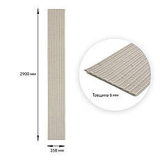 Панель-рейка у рулоні | 2900×350×6 мм | світле дерево | самоклеюча | декоративна | PREMIUM, фото 3