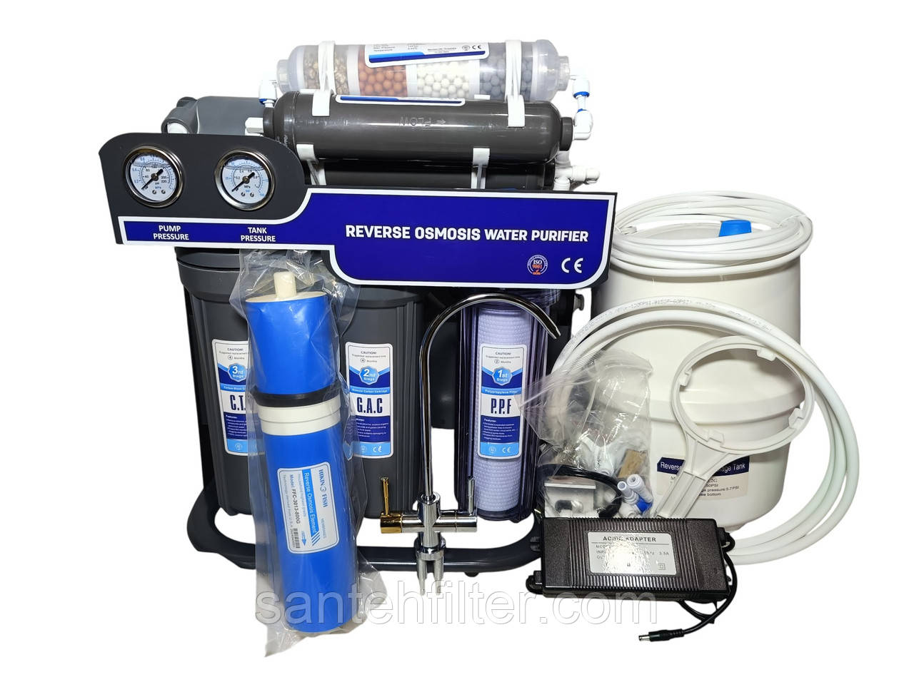 Осмос (Польща) 7 ступ високої продуктивності із помпою AR10PM на станині, фото 1