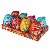 Яйце шоколадне пластикове Toy Egg Max Новорічне 40 грамів 8 шт (Україна)