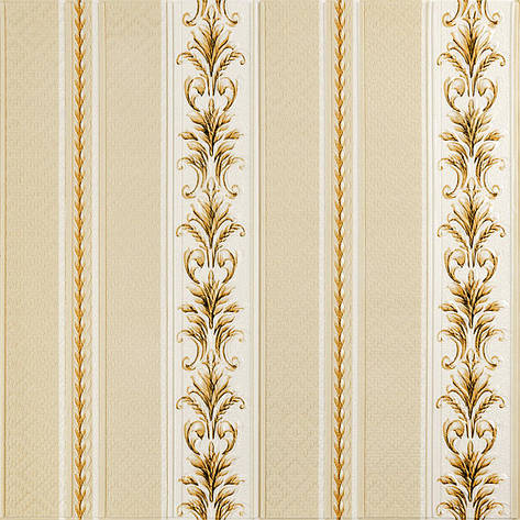 Панель стінова 3D | 700×700×4 мм | золотий орнамент | самоклеюча | декоративна | PREMIUM, фото 1