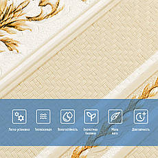 Панель стінова 3D | 700×700×4 мм | золотий орнамент | самоклеюча | декоративна | PREMIUM, фото 4