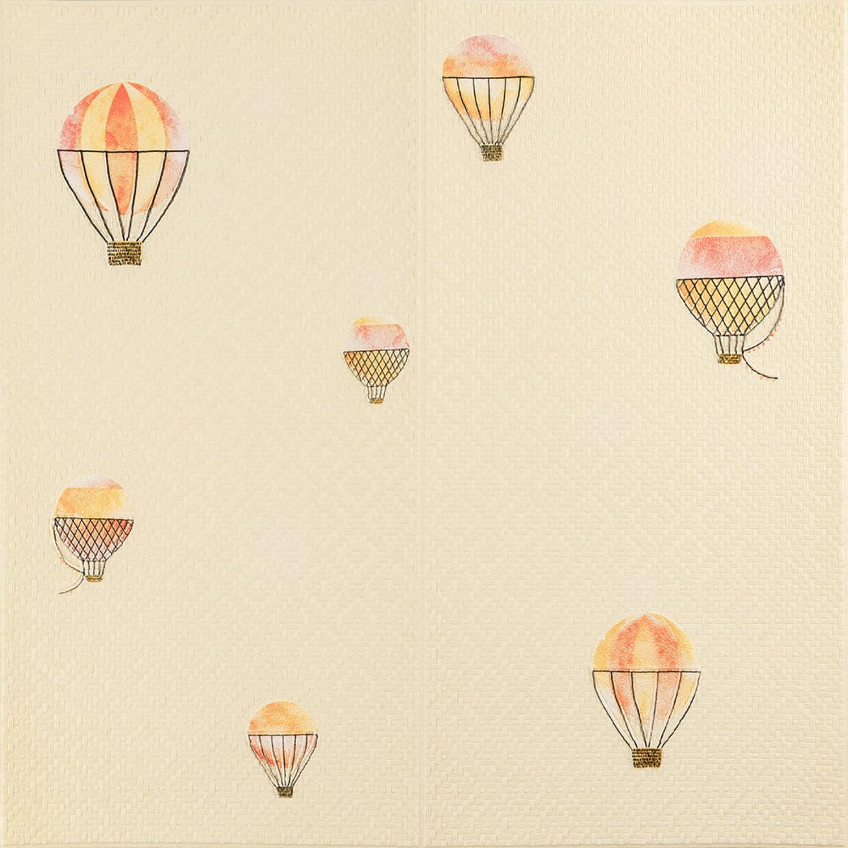 Панель стінова 3D | 700×700×4 мм | рогожка | повітряні кулі | самоклеюча | декоративна | PREMIUM