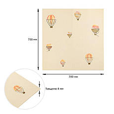 Панель стінова 3D | 700×700×4 мм | рогожка | повітряні кулі | самоклеюча | декоративна | PREMIUM, фото 3