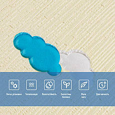 Панель стінова 3D | 700×700×4 мм | зірки та місяці на бежевому фоні | самоклеюча | декоративна | водостійка | PREMIUM, фото 4