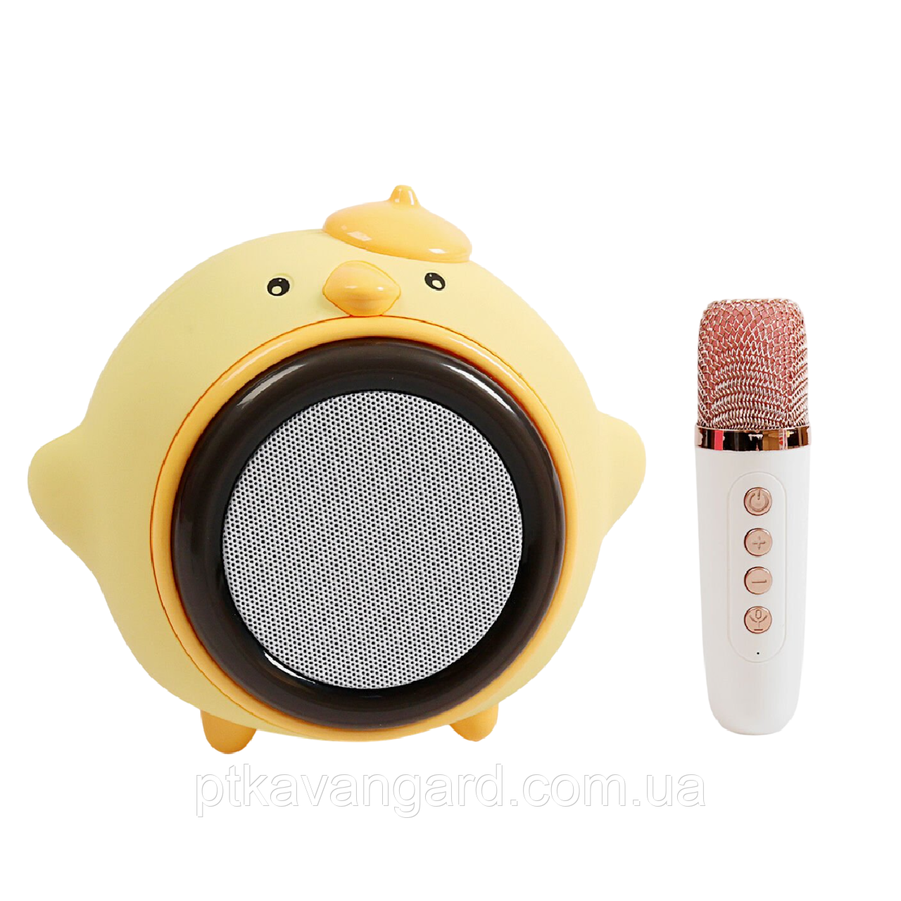 Дитяче караоке-колонка з мікрофоном і блютуз "Курча", режими підсвічування, вбудований акумулятор GMJ 9824, фото 1