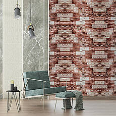 Панель стінова | 700×700×3 мм | червоне дерево | декоративна | самоклеюча | водостійка | PREMIUM, фото 5