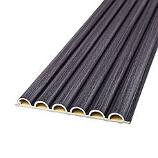Декоративна рейка WPC кругла | 3000×152×15 мм | стінова, водостійка, самоклеюча | композитний матеріал | графітовий колір | легкий