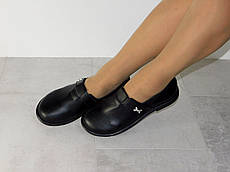 Туфельки анатомічні шкіряні жіночі чорні