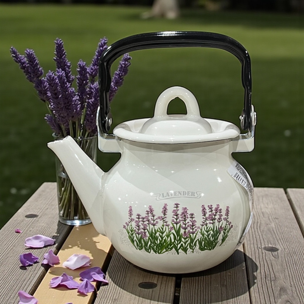 Чайник емальований 0.7л Лаванда молочна 27051/2 Idilia