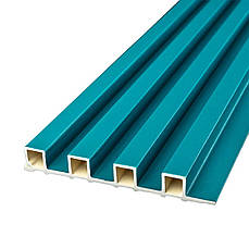 Декоративна рейка WPC | 3000×160×23 мм | стінова, темна бірюза | водостійка, легка установка | PREMIUM