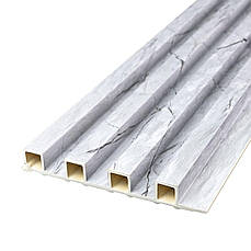 Рейка декоративна WPC стінова | 3000×160×23 мм | мармуровий дизайн | водостійка | самоклеюча | легкий монтаж | PREMIUM