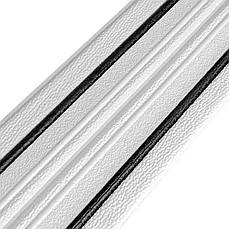 Плінтус самоклеючий | 2300×140×4 мм | білий з чорною смужкою | ППУ матеріал | водостійкий | легкий монтаж | PREMIUM