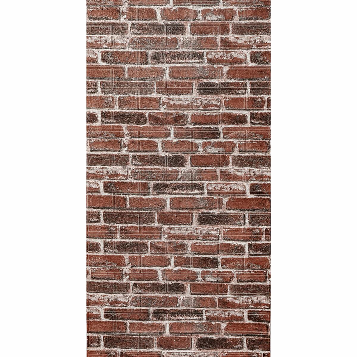 Самоклеюча 3D панель | 3080×700×3 мм | Червона Катеринославська Цегла | декоративна | водостійка | легкий монтаж | PREMIUM