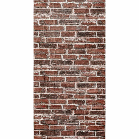 Самоклеюча 3D панель | 3080×700×3 мм | Червона Катеринославська Цегла | декоративна | водостійка | легкий монтаж | PREMIUM, фото 1