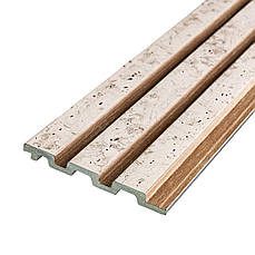 Рейка декоративна | 2900×120×12 мм | бежевий меланж з золотими вкрапленнями | ламінована | декоративна | PREMIUM