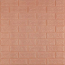 3D панель самоклеюча | 700×770×3 мм | цегла Пудра | водостійка | легкий монтаж | PREMIUM