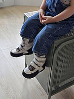 Дитячі утеплені флісом шкіряні ортопедичні черевики на липучках на дівчинку 26 р, фото 3