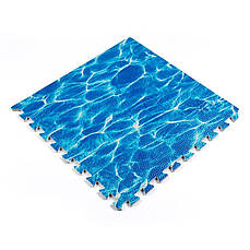 Пазл підлога модульна | 600×600×10 мм | водостійка | ПВХ | самоклеюча | океанський дизайн | PREMIUM