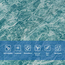 3D декоративна панель | 700×700×4 мм | самоклеюча | морська мармурова плитка | водостійка | легкий монтаж | PREMIUM, фото 4