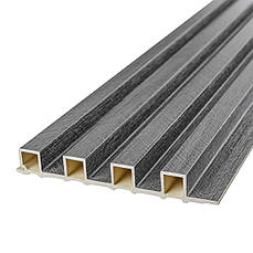 Рейка декоративна WPC | 3000×160×23 мм | стінова | вугілля | водостійка | легка установка | PREMIUM