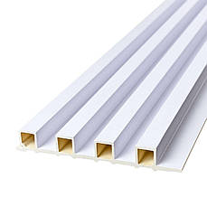 Декоративна рейка WPC стінова | 3000×160×23 мм | перламутровий колір | водостійка | легкий монтаж | PREMIUM