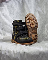 Дитячі ортопедичні чорні демісезонні черевики на липучках на флісі на хлопчика 29 р, фото 2