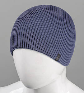 Шапка чоловіча 4-кл. без закота (С2215), Сіро-синій