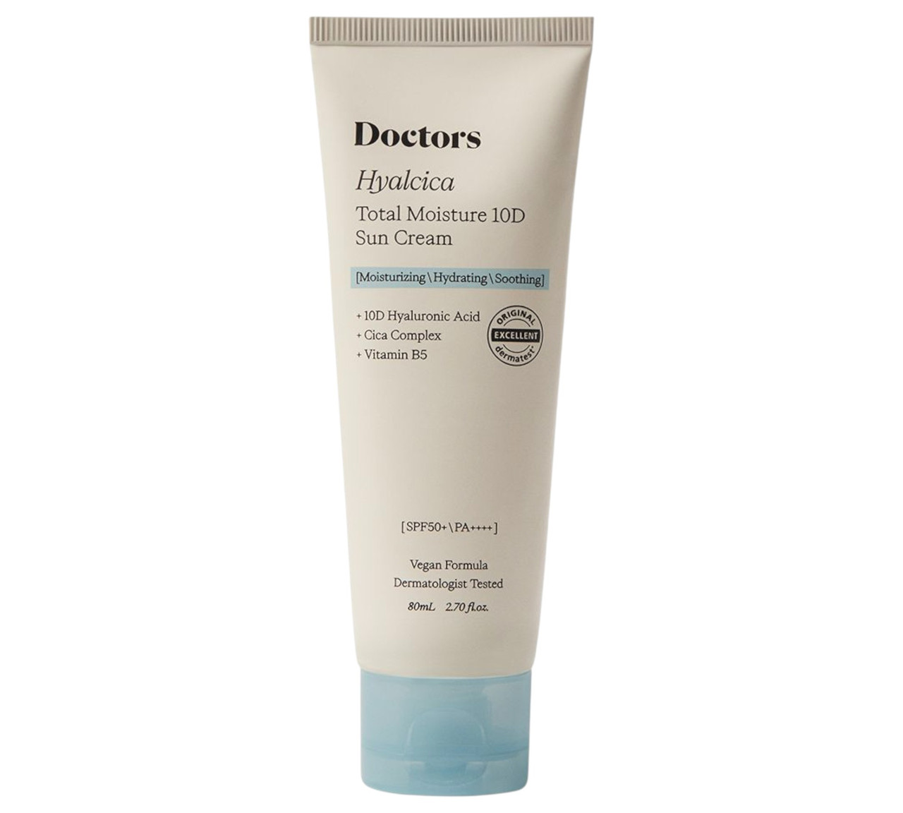 Сонцезахисний крем з центелою Doctors Hyalcica Total Moisture 10 D Sun Cream 80 мл, фото 1
