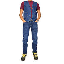 Джинси утеплені на флісі синій, фото 3