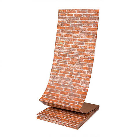 Самоклеюча 3D панель | 19600×700×3 мм | цегла Руда Катеринославська | водостійка | декоративна | легкий монтаж | PREMIUM, фото 1