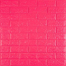 3D панель самоклеюча | 700×770×5 мм | цегла Малинова-червона | водостійка | декоративна | легкий монтаж | PREMIUM