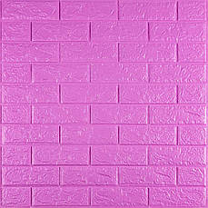 3D панель самоклеюча | 700×770×5 мм | цегла Пурпурна | водостійка | декоративна | легкий монтаж | PREMIUM