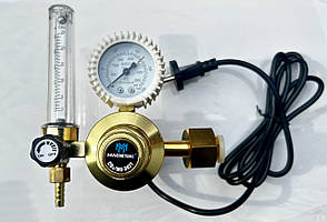 Редуктор латунний СО₂/Ar з підігрівачем 220V MAGNITEK MG-3027