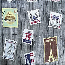 Самоклеюча 3D панель | 700×700×4 мм | декоративна з поштовими марками | ПВХ матеріал | легко монтується | водостійка | PREMIUM