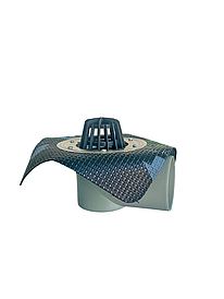 Трап-воронка з горизонтальним виходом 100 мм, неіржавким фланцем і листоуловником