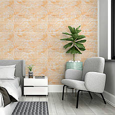 Декоративна 3D панель самоклейка | 700×770×3 мм | мармур жовтий | самоклеюча | водостійка | декоративна | PREMIUM, фото 5