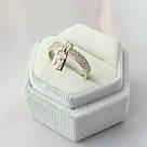 Срібна каблучка з підвісним замочком і доріжками цирконію "Скарб" - 925 проби, фото 2