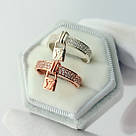 Срібна каблучка з підвісним замочком і доріжками цирконію "Скарб" - 925 проби, фото 3