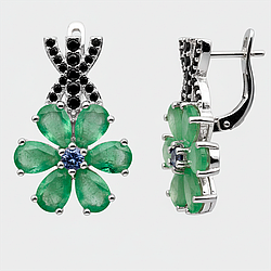 Смарагд срібні сережки, 0396СИ