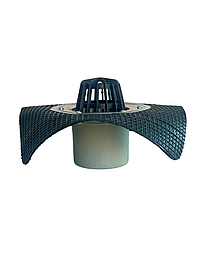 Трап-воронка з вертикальним виходом 100 мм, неіржавким фланцем і листоуловником