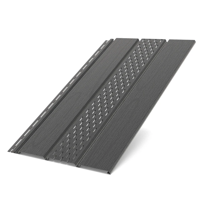 Панель софіт BRYZA перфорована 0,92 м2 Графіт, фото 1