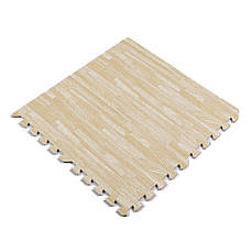 Пазл-підлога модульна 60×60×1 см | Пісочне дерево | PREMIUM | Пазл-система, водостійке, легкий монтаж