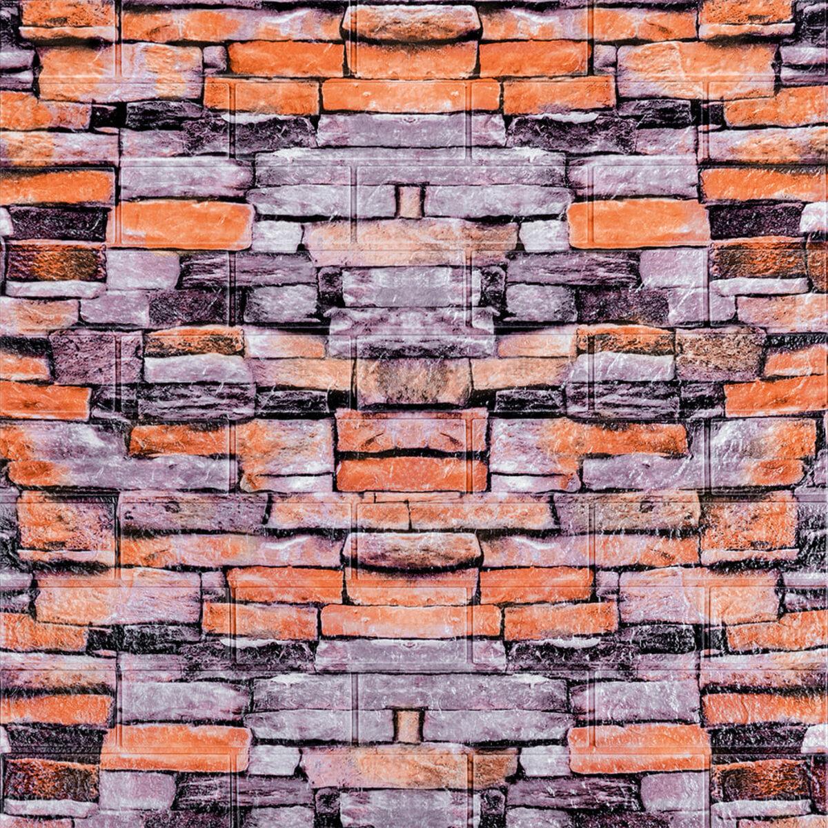 Декоративна 3D панель | 700×770×6 мм | цегла Катеринославська піщаник | самоклеюча | водостійка | декоративна поверхня | PREMIUM