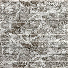 Декоративна 3D панель | 700×770×5 мм | самоклеюча | чорний мармур (цегла) | водостійка | легкий монтаж | PREMIUM